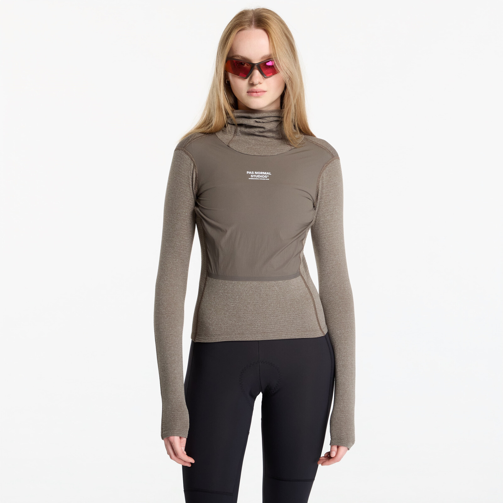 Sweatshirt Pas Normal Studios Women's Thermal Hooded Baselayer Windproof Dark Stone M