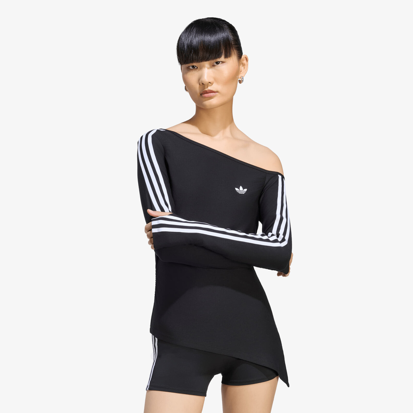 T-shirt adidas One Shoulder Asymmetric Long-Sleeve Top Black M
