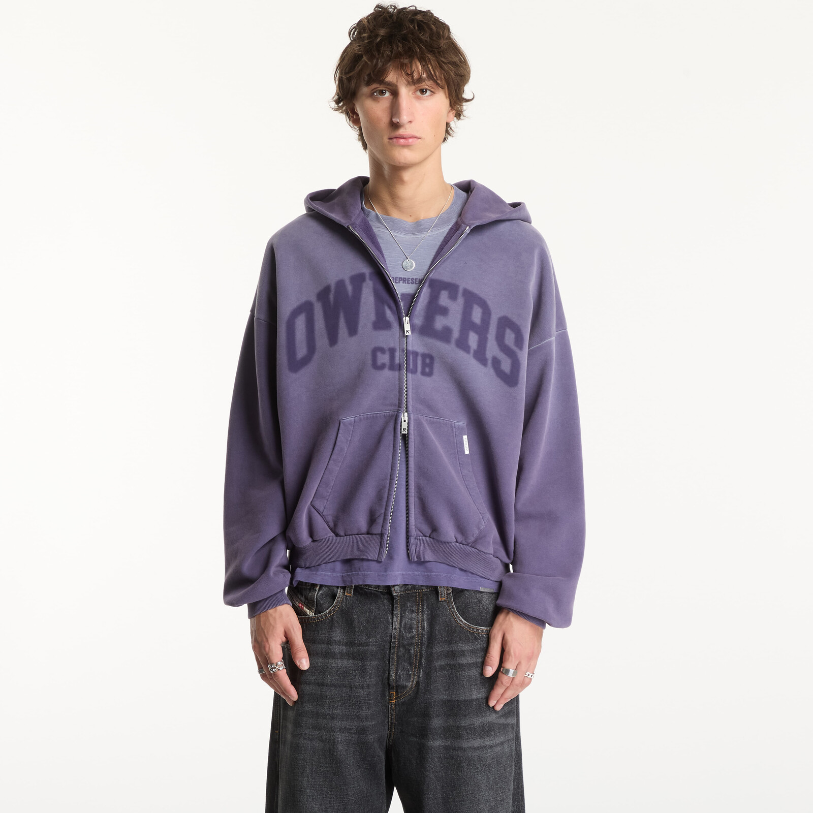 Sweatshirt Represent Owners Zip Through Hoodie UNISEX Deep Purple L