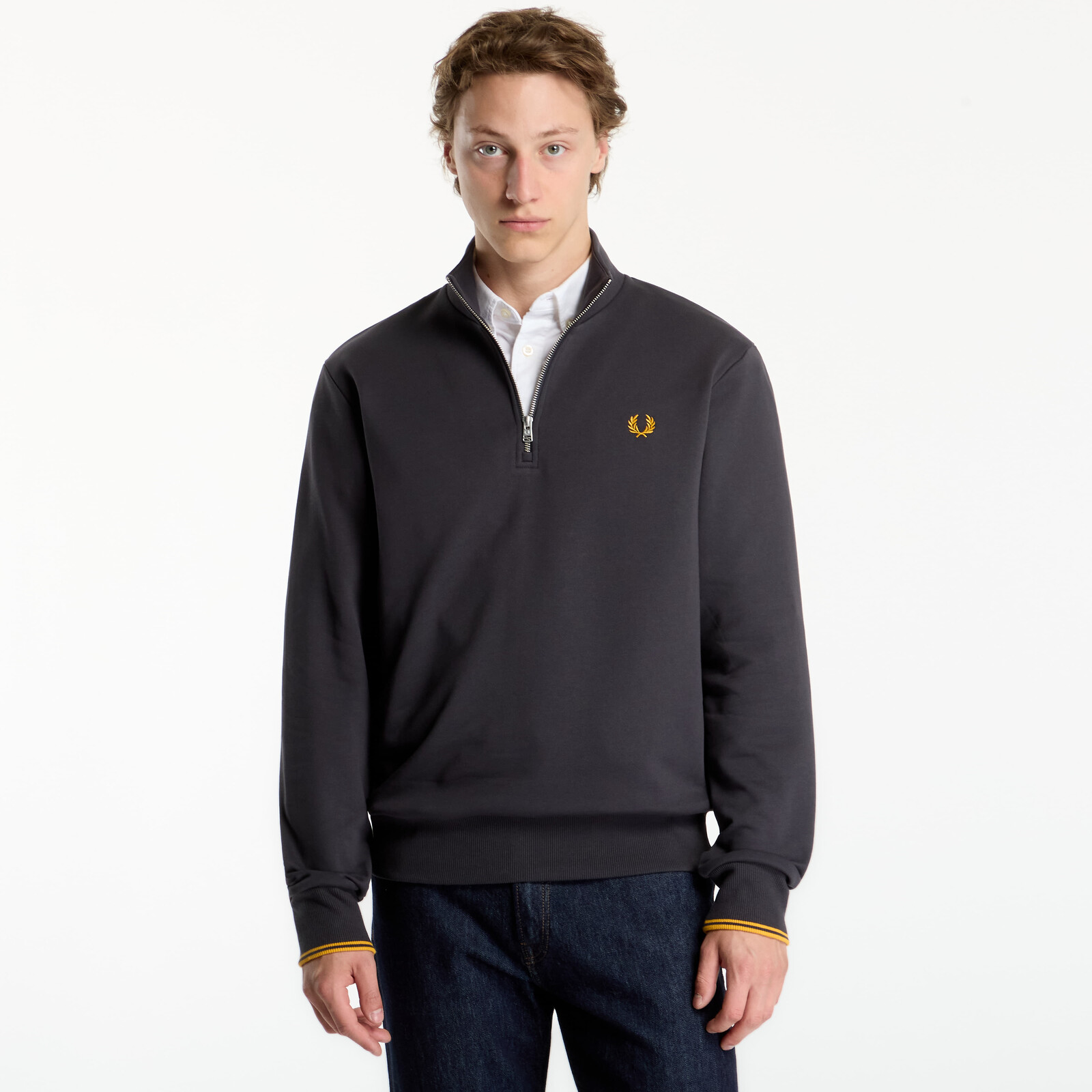 Sweatshirt FRED PERRY Half Zip Sweatshirt Gray L