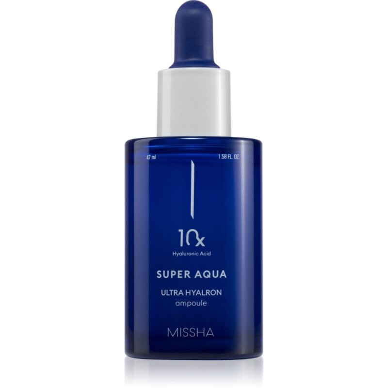Missha Super Aqua 10x Ultra Hyalron Ampoule intensive skin hydrating serum with soothing effect 47 ml