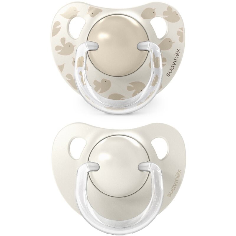 Suavinex Birdies Anatomical Silicone 6-18m dummy Cream 2 pc