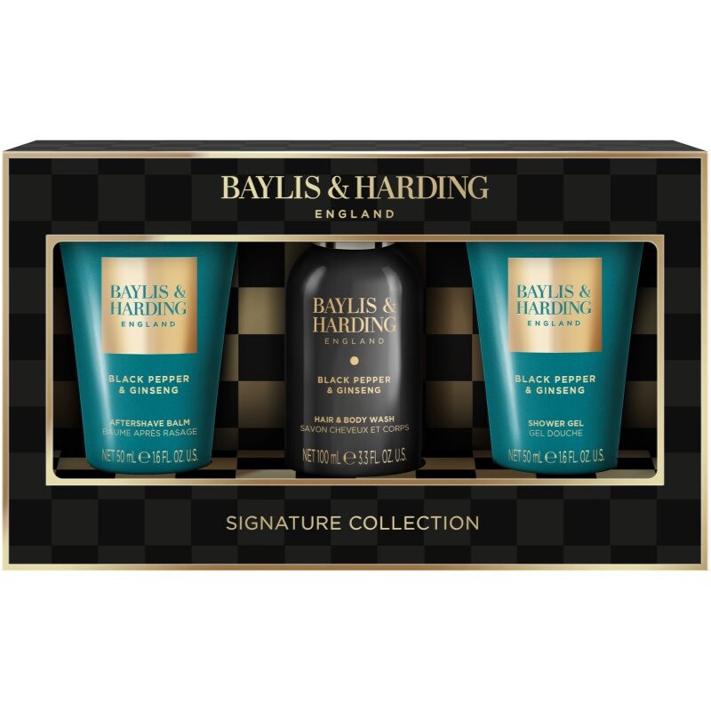 Baylis & Harding Black Pepper & Ginseng gift set for face, body and hair for men