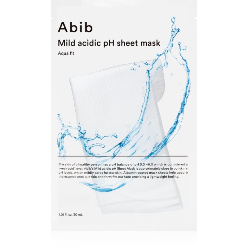 Abib Mild Acidic pH Sheet Mask Aqua Fit sheet mask for intensive hydration 30 ml