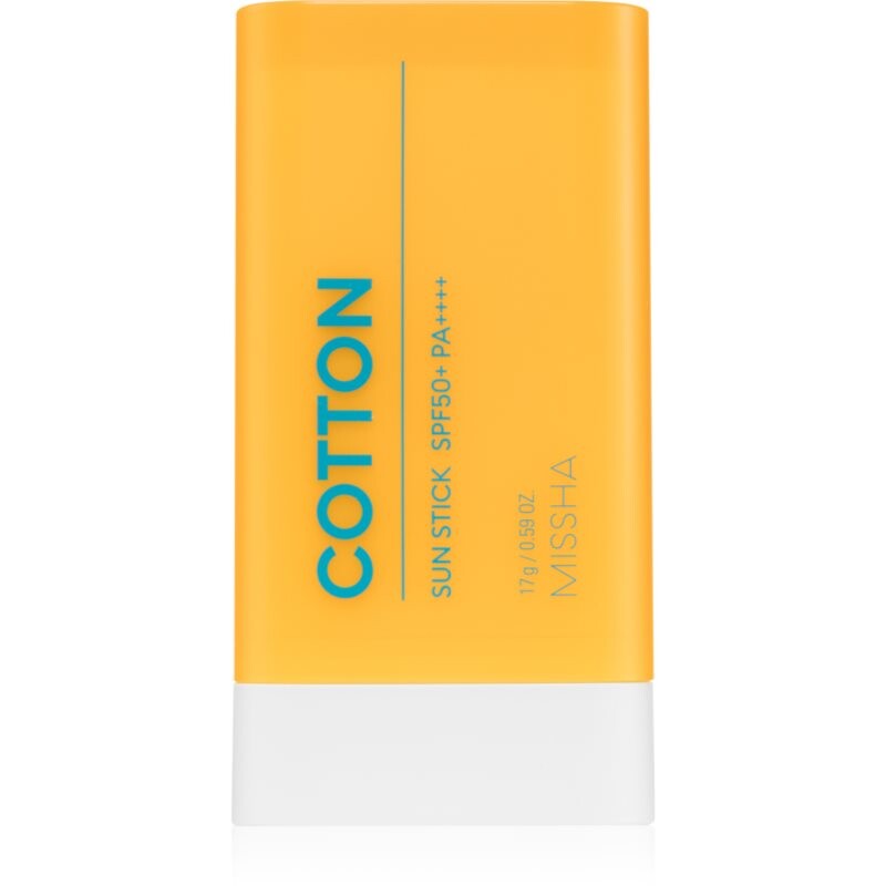 Missha All Around Safe Block Cotton Sun Stick waterproof face sunscreen in a stick SPF 50+ 17 g