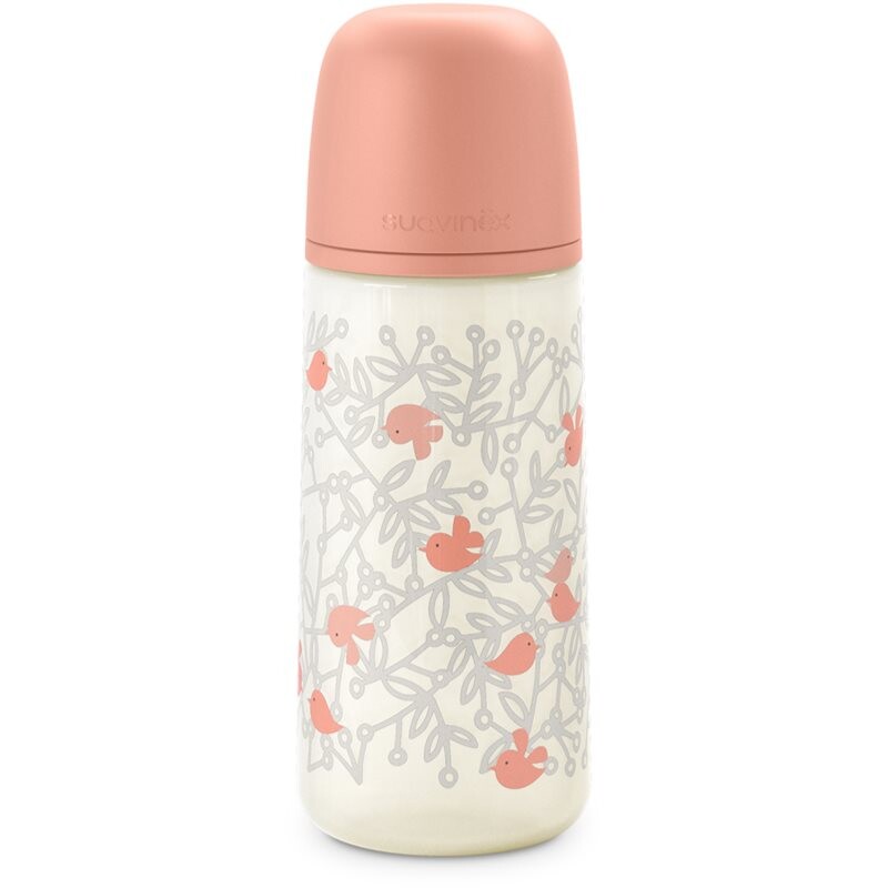 Suavinex Birdies Anticolic Baby Bottle baby bottle Pink 360 ml