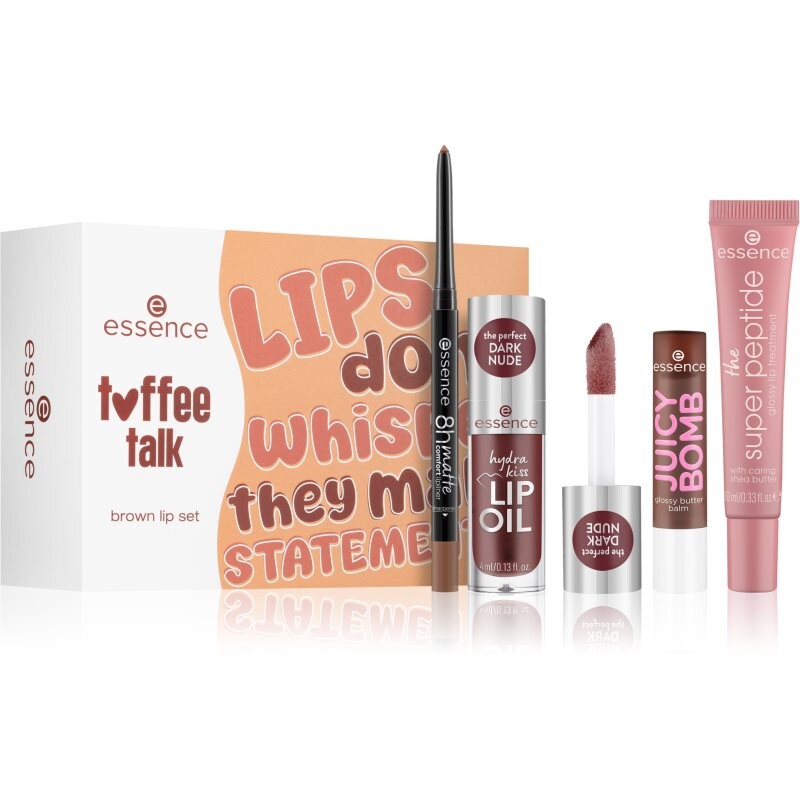 essence toffee talk brown lip set gift set for lips 01 Pout Au Chocolat
