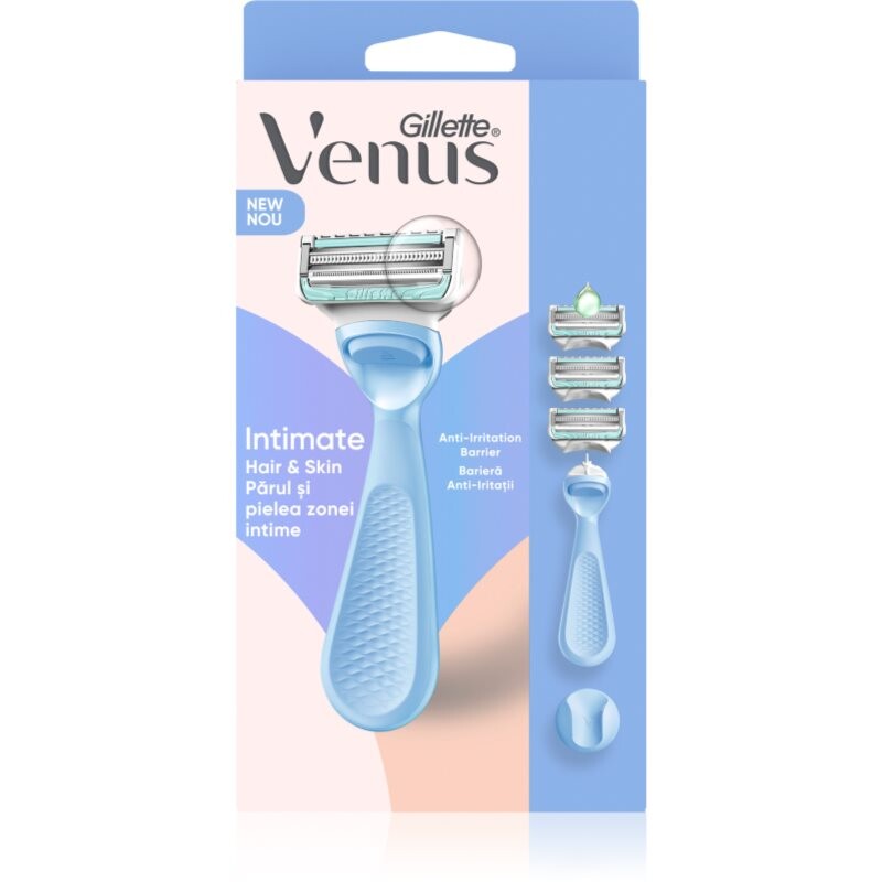 Gillette Venus Intimate women’s shaver to trim the bikini line + replacement blades 3 pc