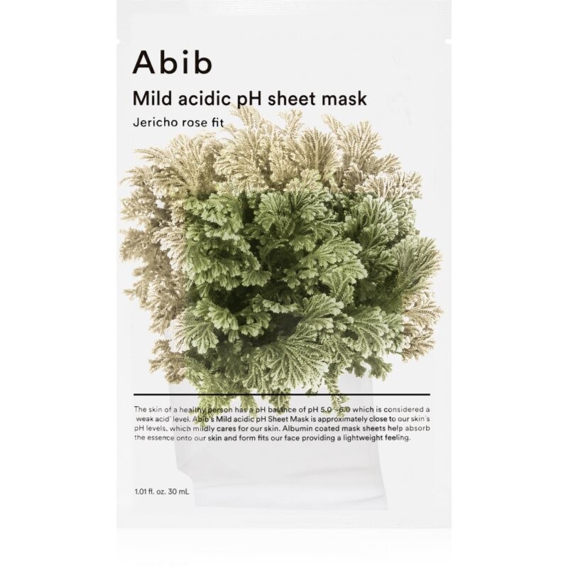 Abib Mild Acidic pH Sheet Mask Jericho Rose Fit moisturising face sheet mask with a refreshing effect 30 ml