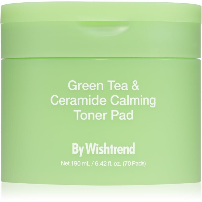 By Wishtrend Green Tea & Ceramide Calming Toner Pad toner pads with soothing effect 70 pc