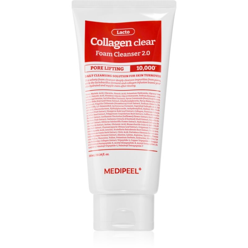 MEDIPEEL+ Red Lacto Collagen Clear Foam Cleanser 2.0 deep-cleansing mousse to restore skin firmness 300 ml