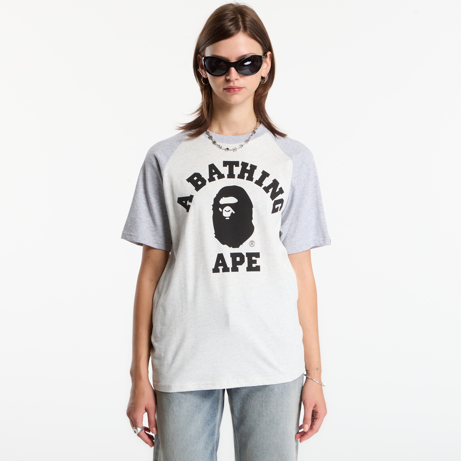 T-shirt A Bathing Ape College Raglan Relaxed Fit Tee UNISEX Gray L