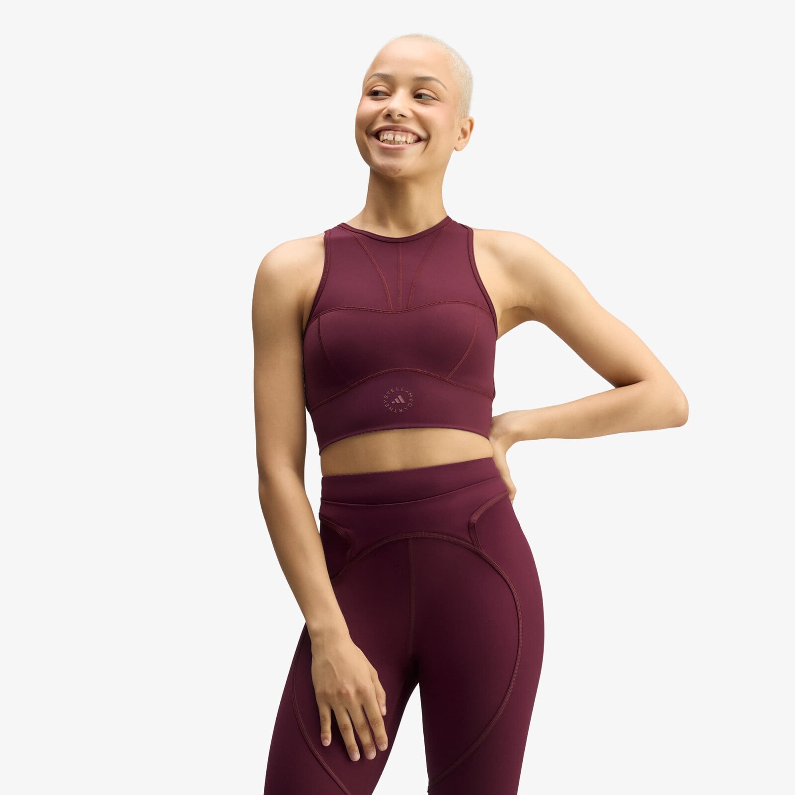 adidas by Stella McCartney Training Crop Top Maroon L