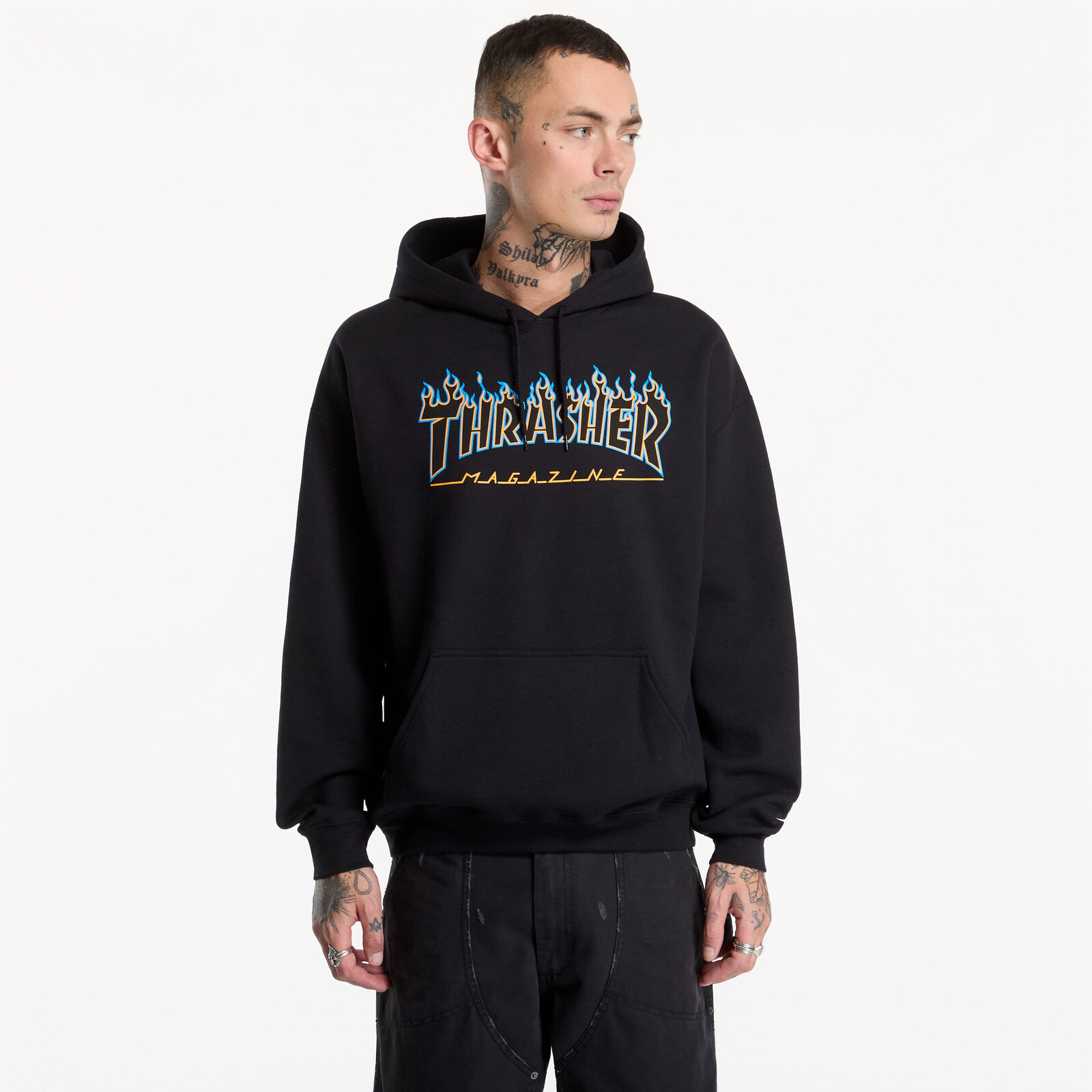 Sweatshirt Thrasher Flame Hoodie Black XL