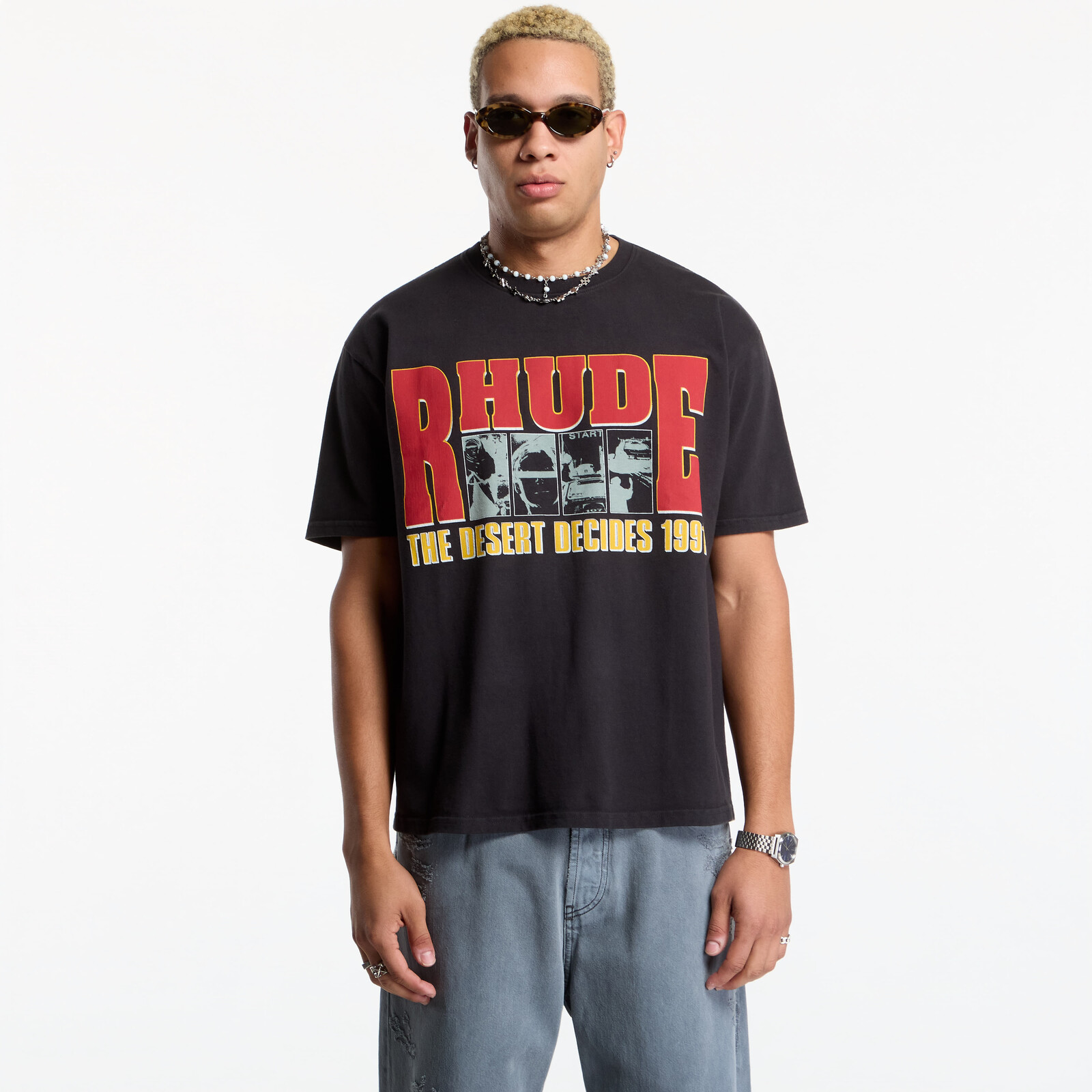 T-shirt Rhude The Desert Decides Tee Vintage Black/ Red/ Multi M