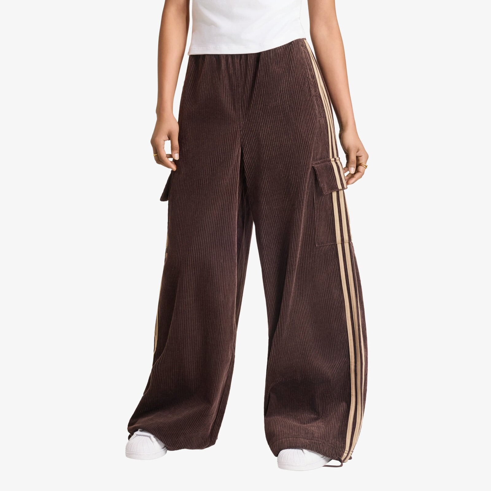 Pants adidas Corduroy 3S Cargo Pants Aurora Coffee/ Khaki Six L