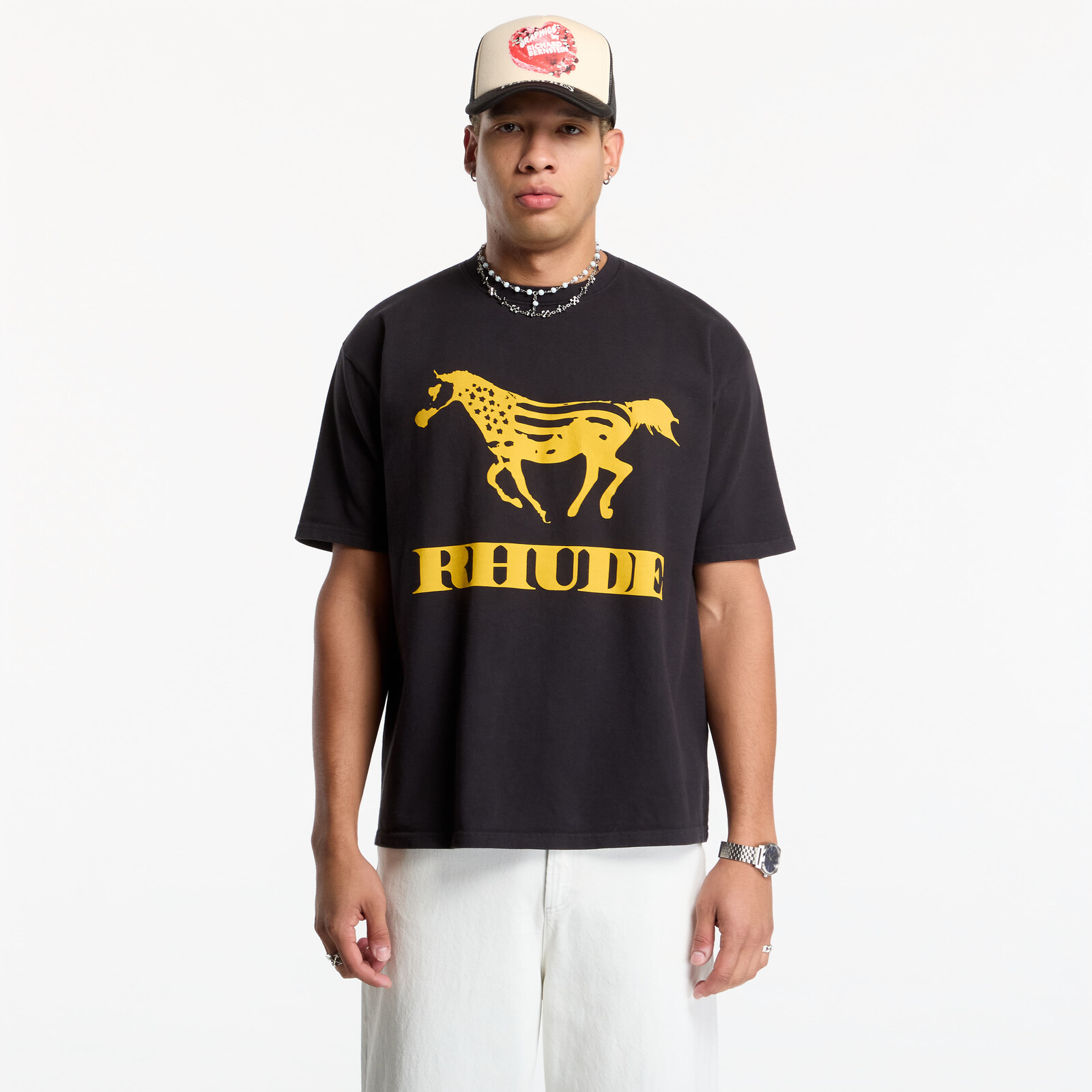 T-shirt Rhude Dinero Tee Vintage Black/ Yellow XL