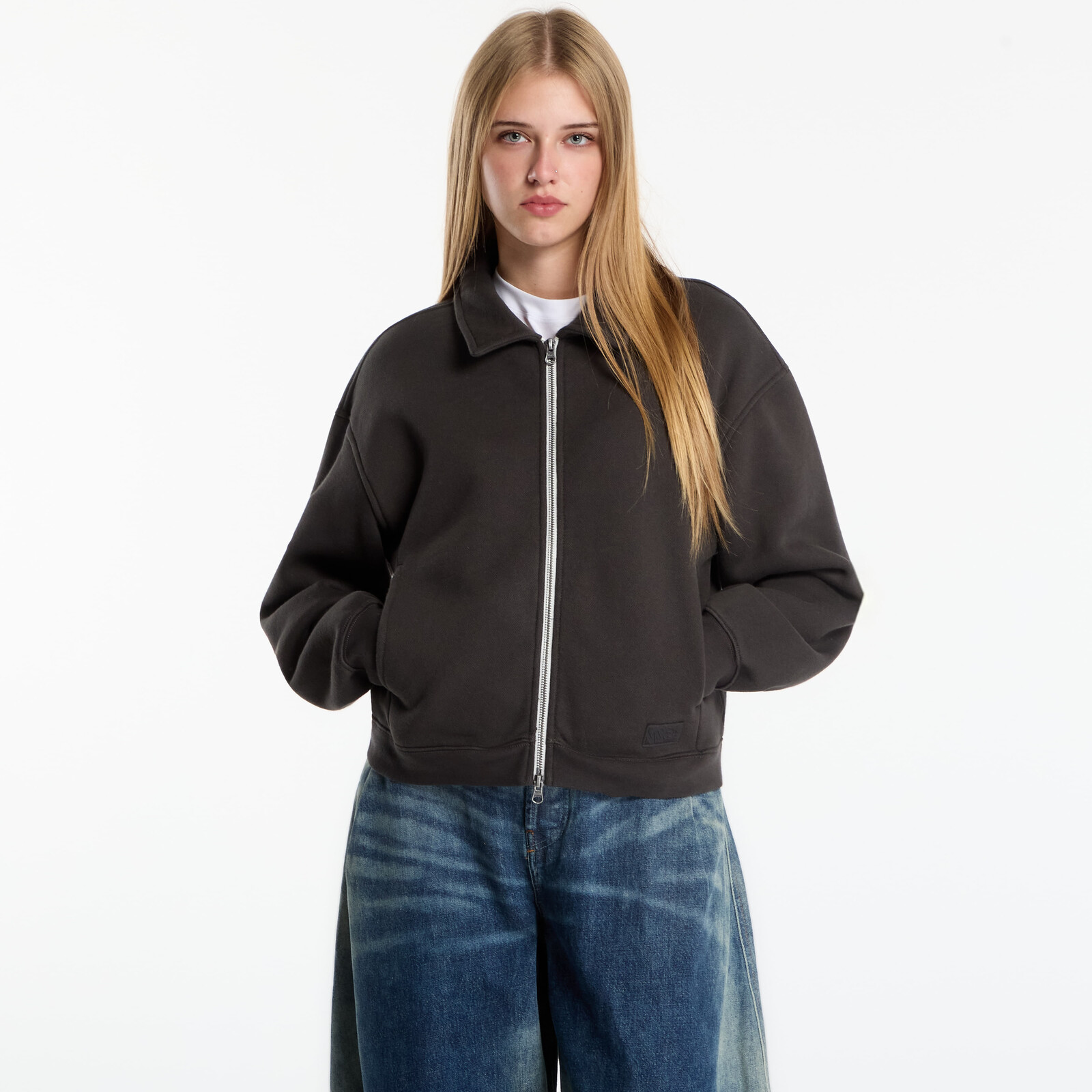 Sweatshirt Vans Alanna Fleece Jacket Faded Black L