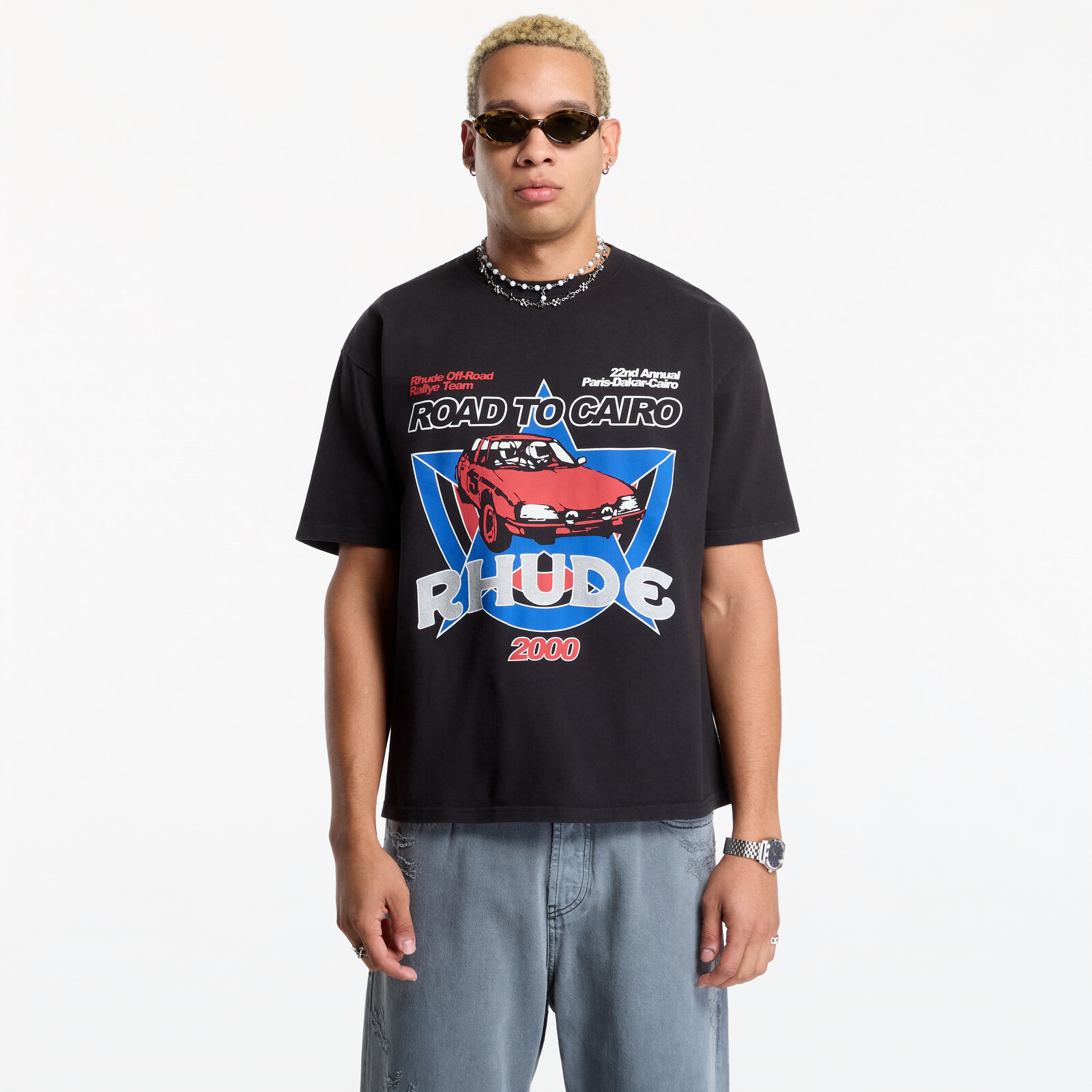 T-shirt Rhude Road To Cairo Tee Vintage Black/ Red/ Blue S