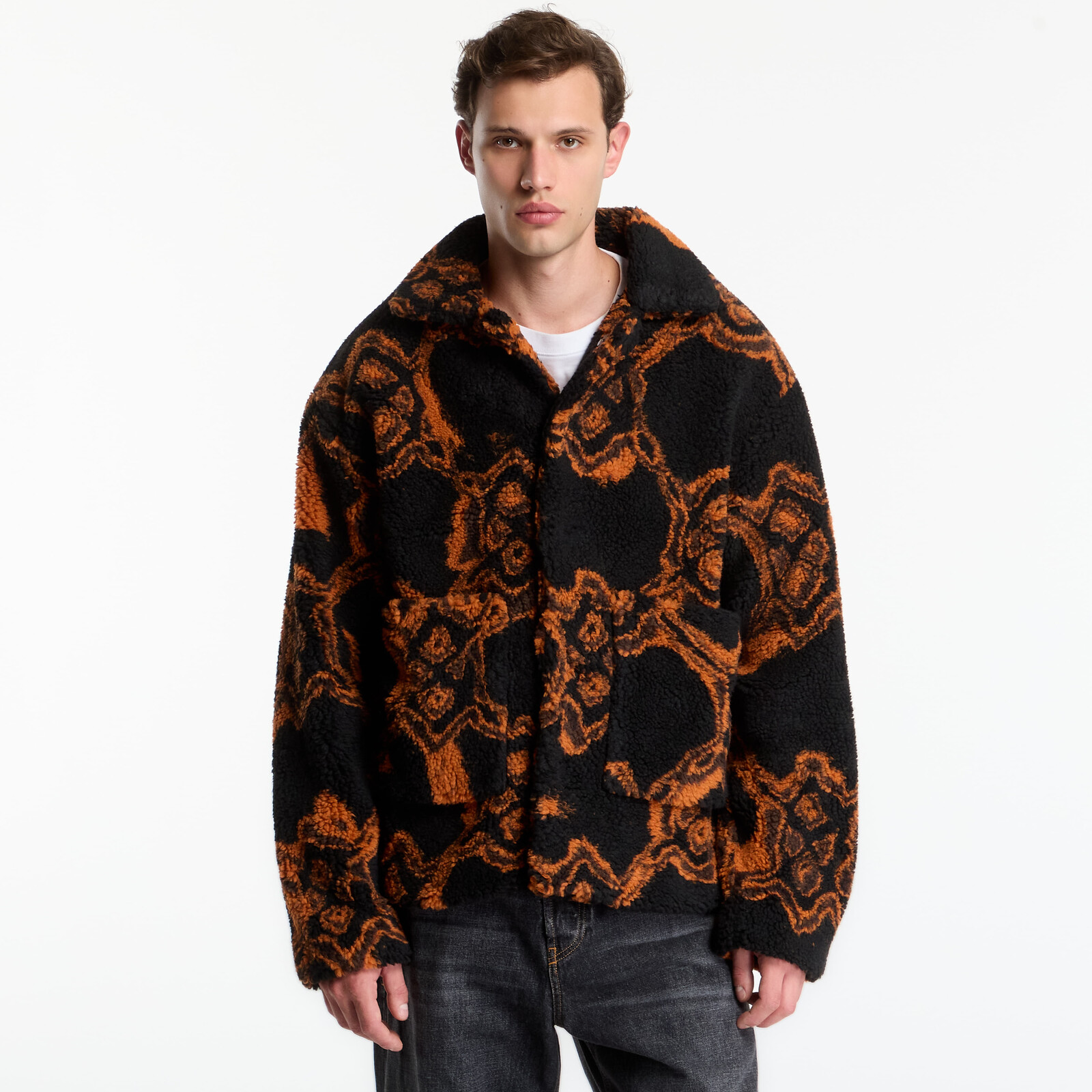 Jacket Daily Paper Burned Shield Fur Jacket Black XL