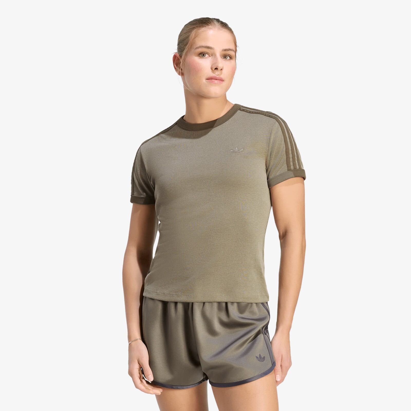 T-shirt adidas Heather 3-Stripes Cali T-Shirt Branch/ Silver Pebble/ Branch XS