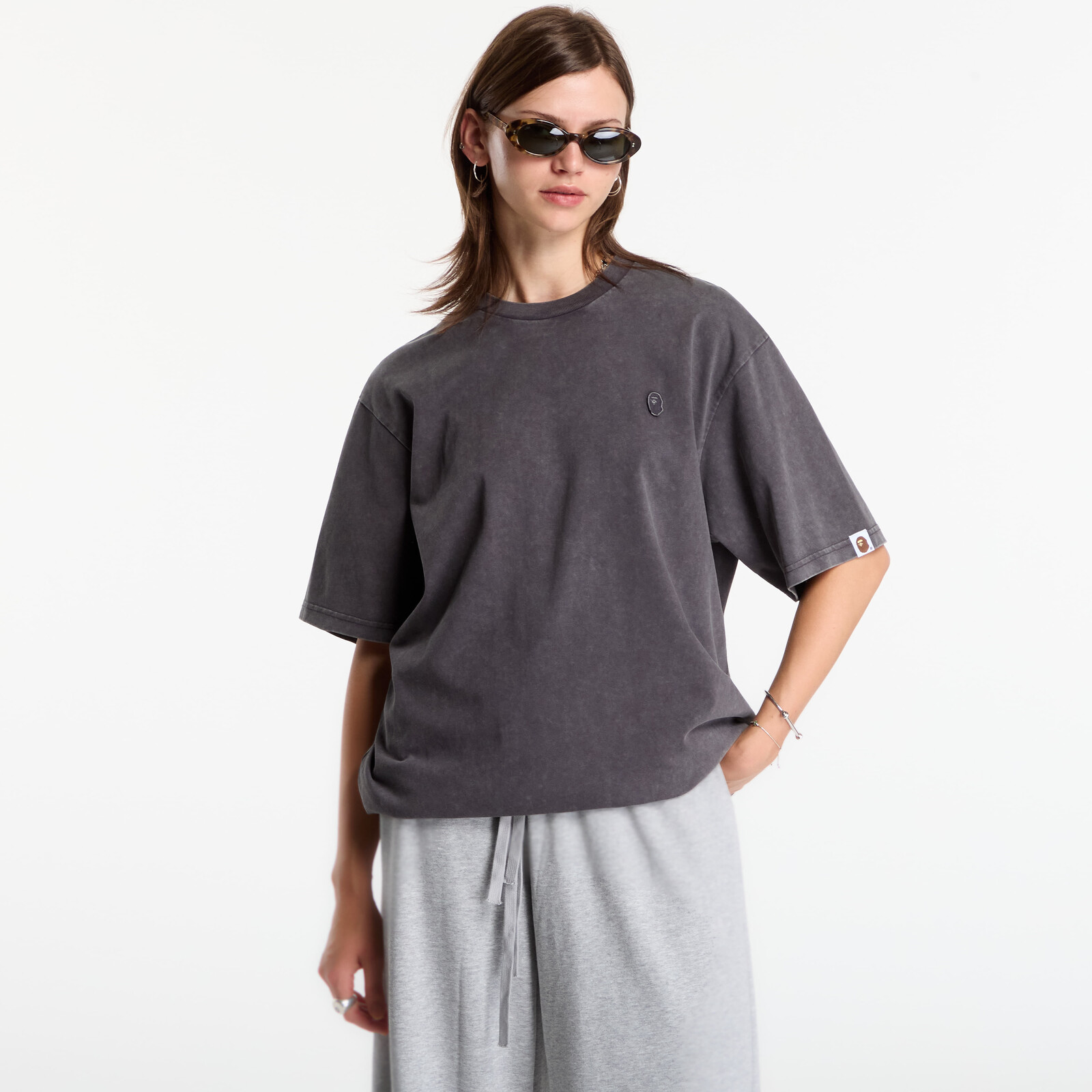 T-shirt A Bathing Ape Garment Dyed One Point Relaxed Fit Tee UNISEX Charcoal XXL