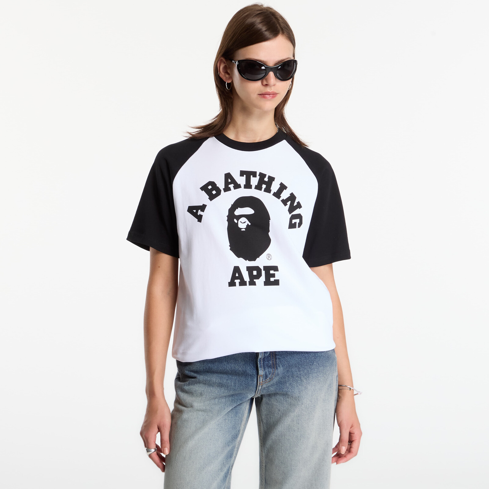 T-shirt A Bathing Ape College Raglan Relaxed Fit Tee UNISEX Black L