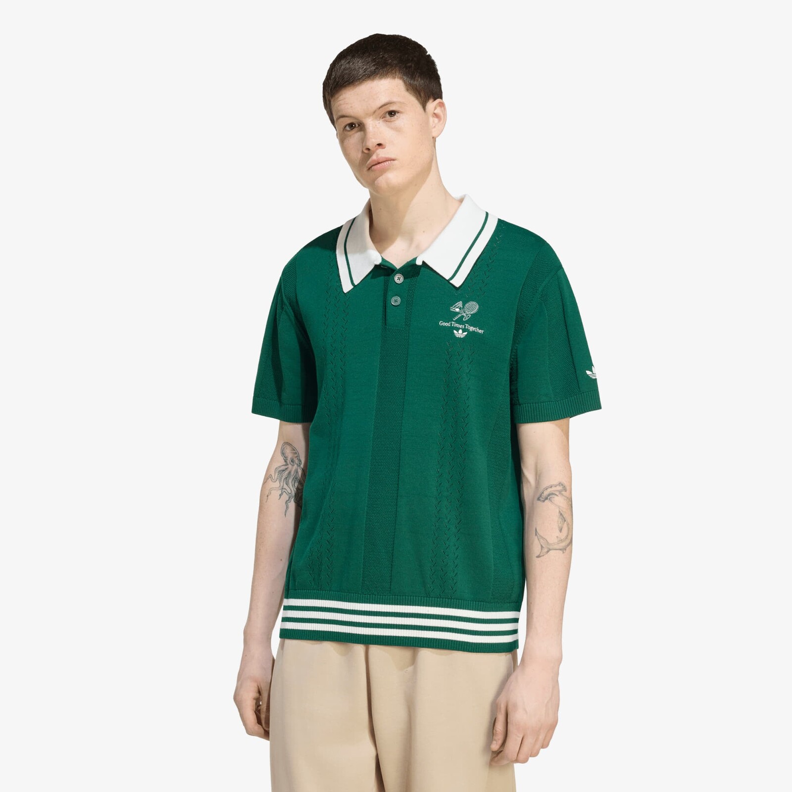 T-shirt adidas Polo Sweater Ss Dark Green XXL