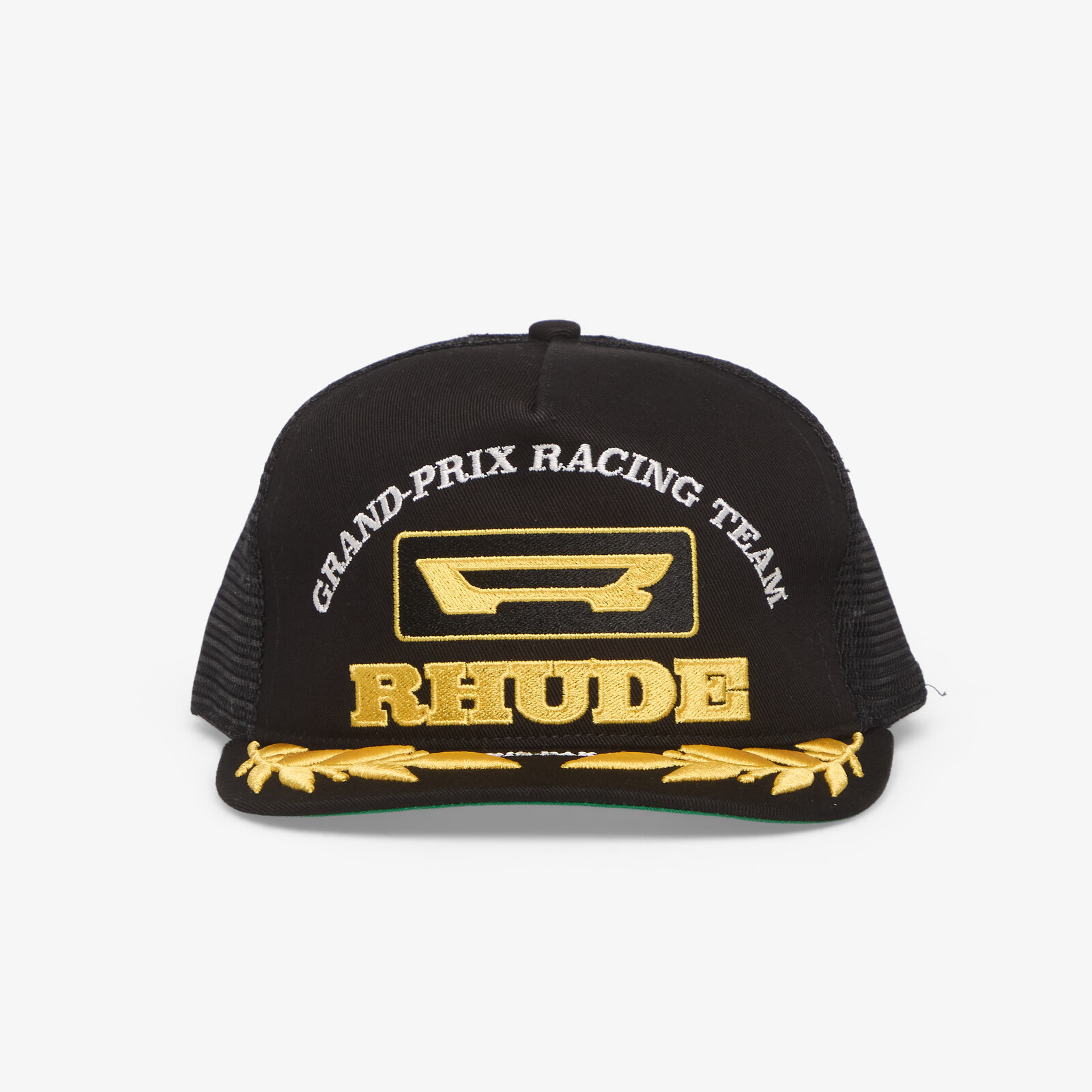 Rhude Racing Panel Trucker Hat Black/ Yellow Universal