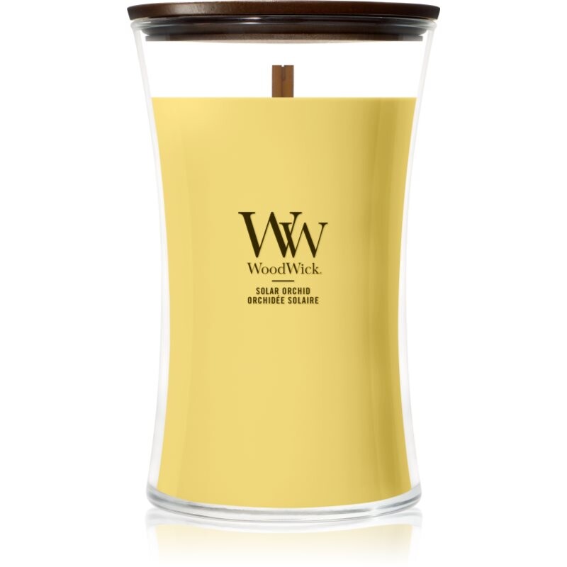 Woodwick Solar Orchid scented candle with wooden wick 610 g