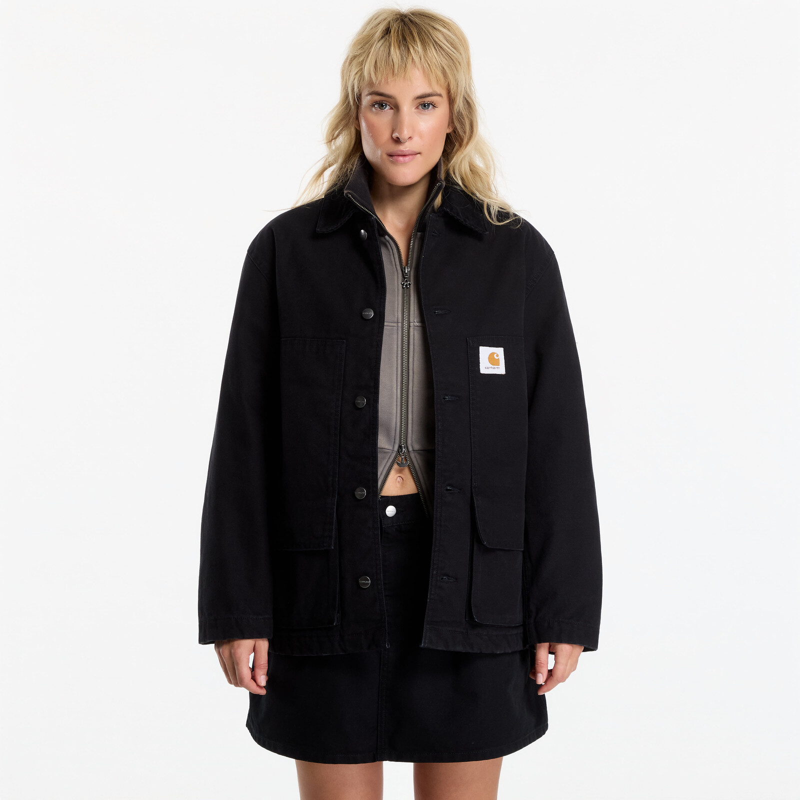 Jacket Carhartt WIP Lander Coat UNISEX Black/ Black Stone Washed M