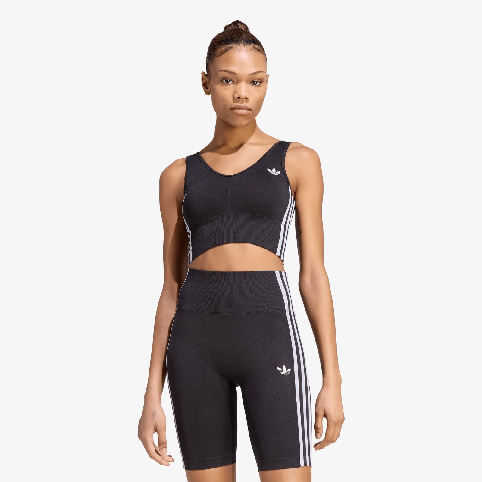 adidas Essentials 3 Stripes Seamless Bralette Black L