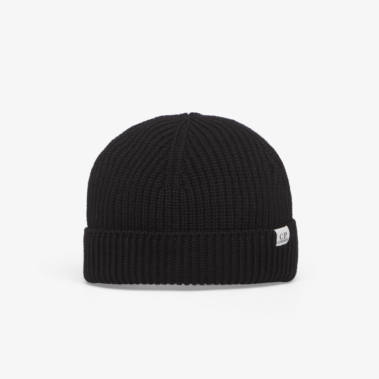 C.P. Company Extrafine Merino Wool Fisherman Beanie Black Universal