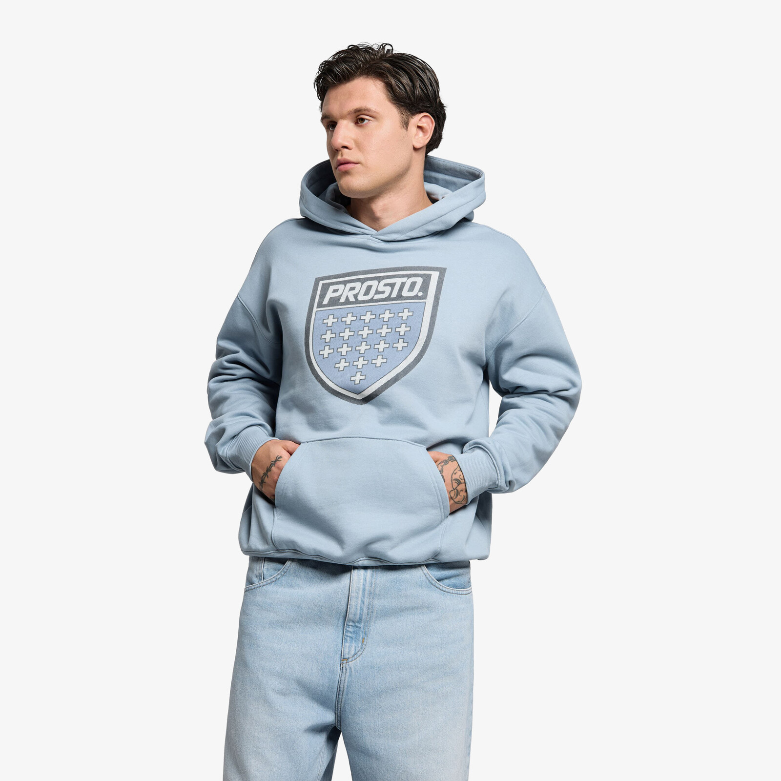 Sweatshirt Prosto Hoodie Infine Denim Blue L