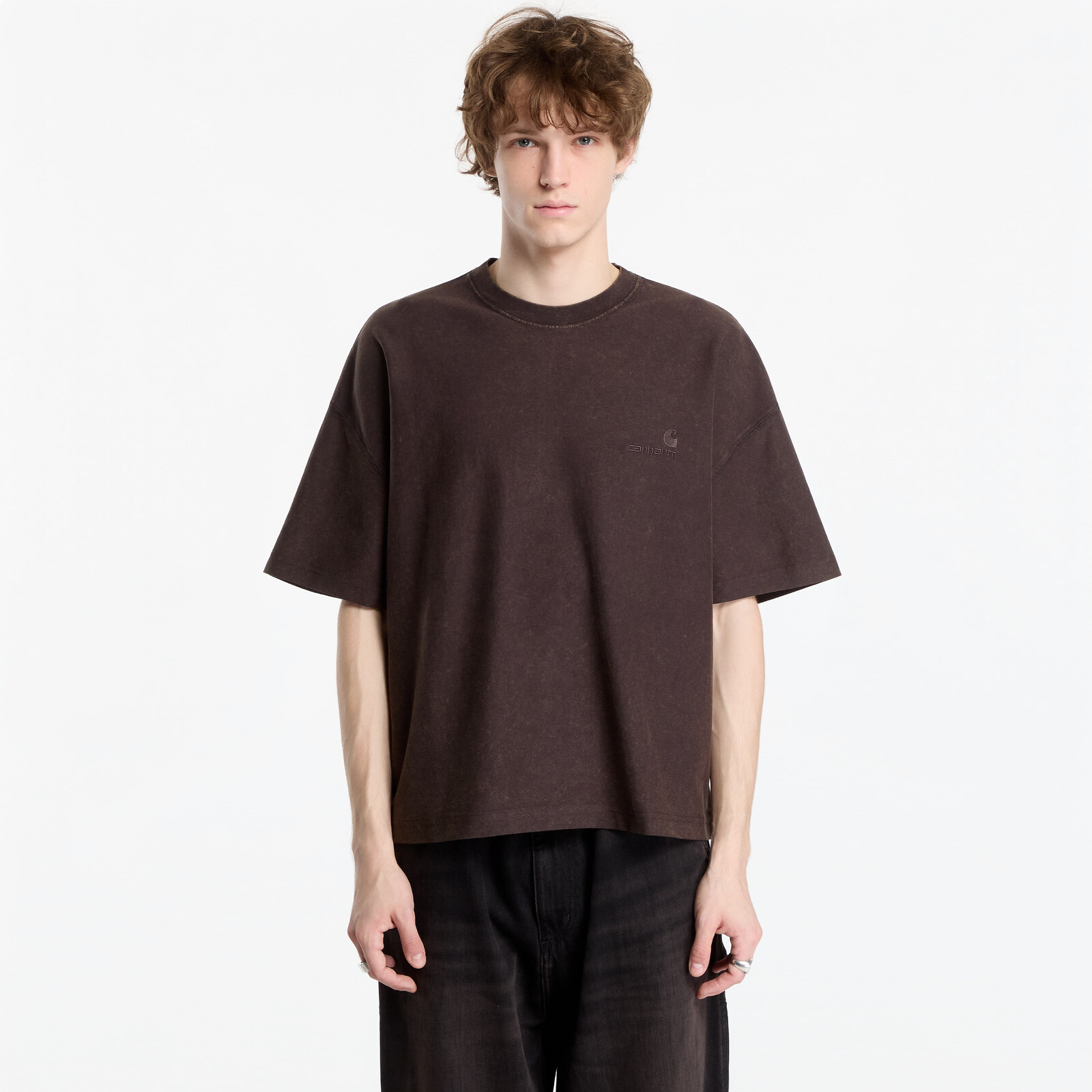 T-shirt Carhartt WIP S/S Lambert T-Shirt UNISEX Tobacco Moon Wash M