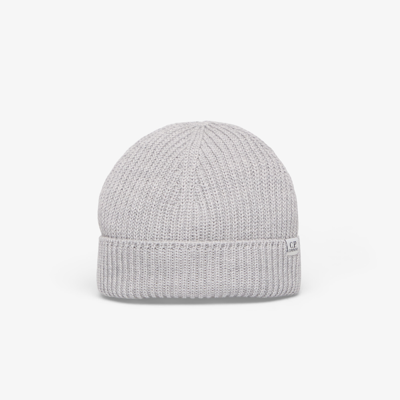C.P. Company Extrafine Merino Wool Fisherman Beanie Moon Melange Grey Universal