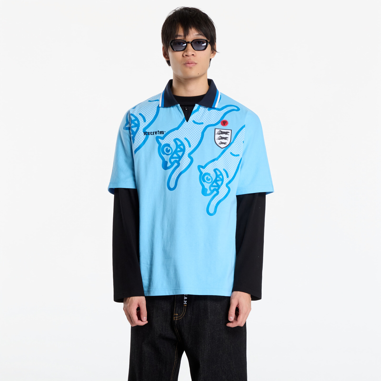 T-shirt Billionaire Boys Club Icecream Running Dog Football Shirt Blue XL