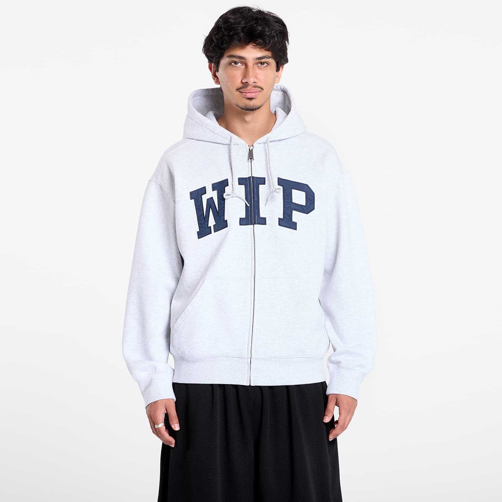 Sweatshirt Carhartt WIP Hooded WIP Sweat Jacket UNISEX Ash Heather Stone Washed L