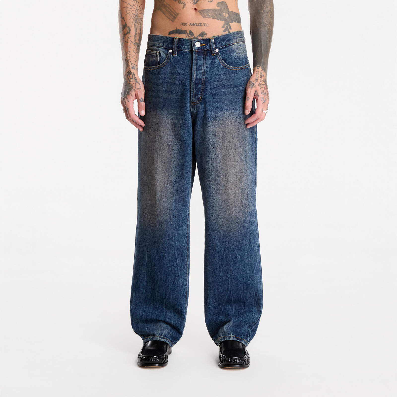 Pants Obey Classic Baggy Denim Oil Stained Indigo W31