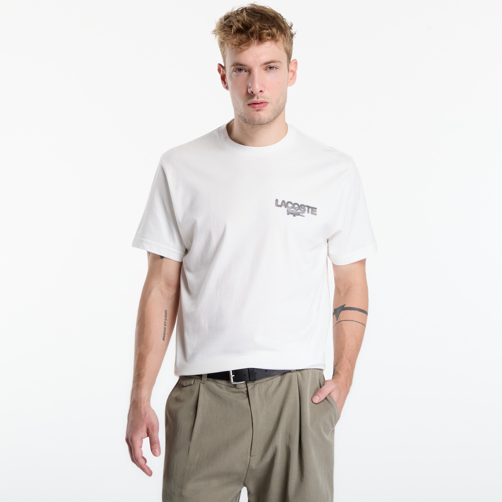 T-shirt Lacoste Crewneck T-Shirts Flour 6