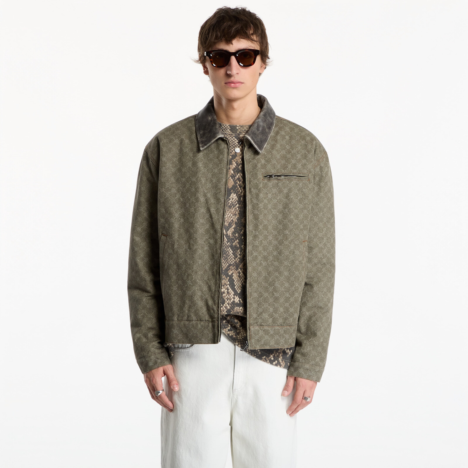 Jacket Daily Paper Fur Collar Monogram Workwear Jacket Army Green XXL