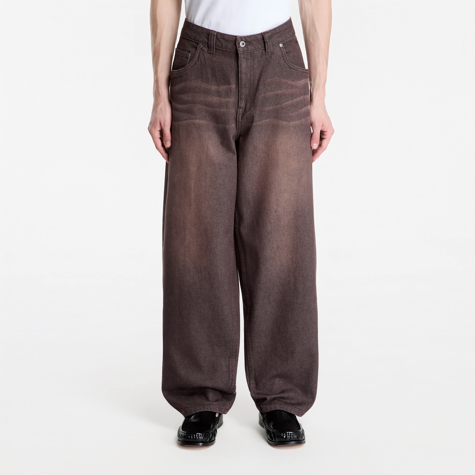 Pants Dime Baggy Denim Pants Sandblasted Dark Brown 32