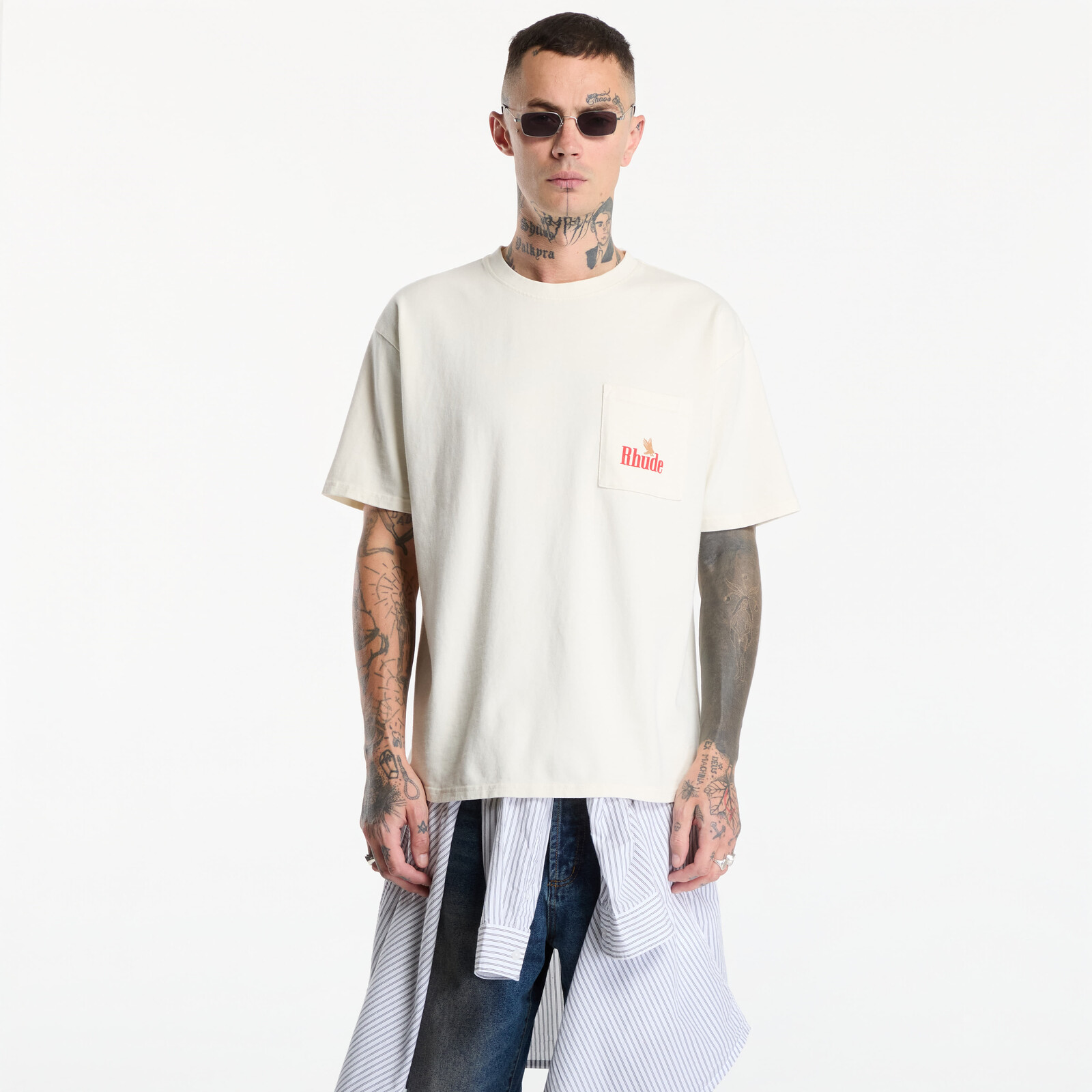 T-shirt Rhude American Spirit Pocket Tee Vintage White/ Red M