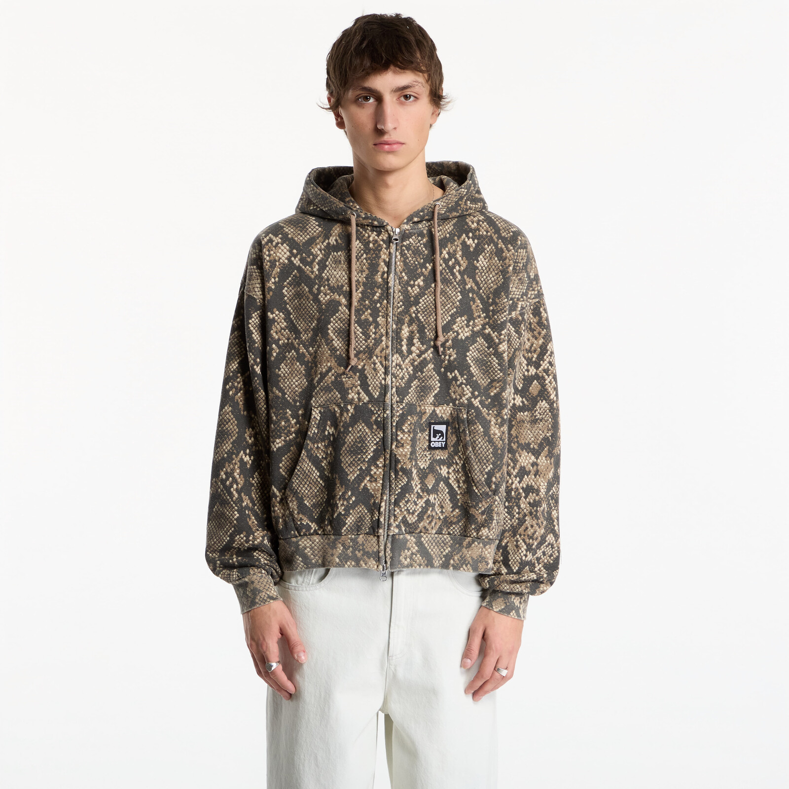 Sweatshirt Obey Post Zip Hood Dusty Vintage Rattlesnake S
