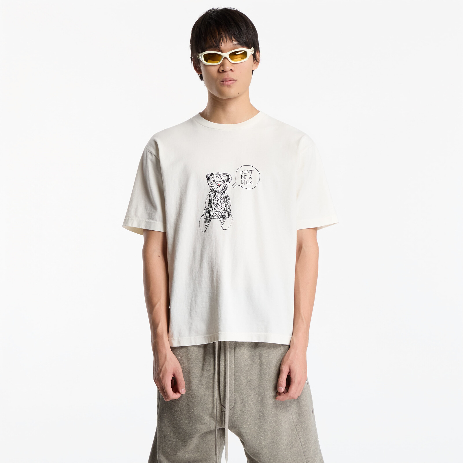 T-shirt District Vision California Cotton Tee UNISEX Teddy Vintage White L