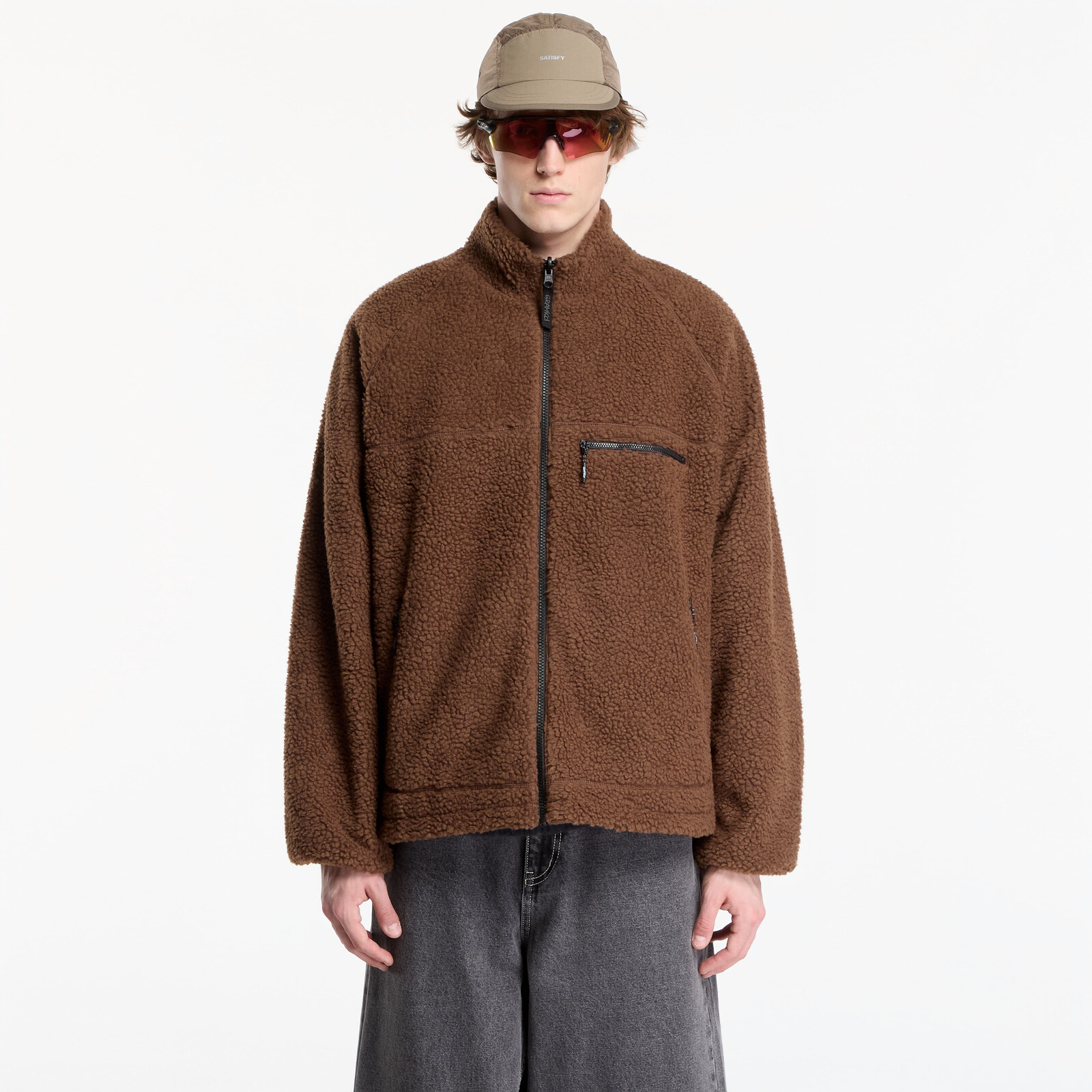Bomber Gramicci Reversible Sherpa Jacket Dark Brown/black M