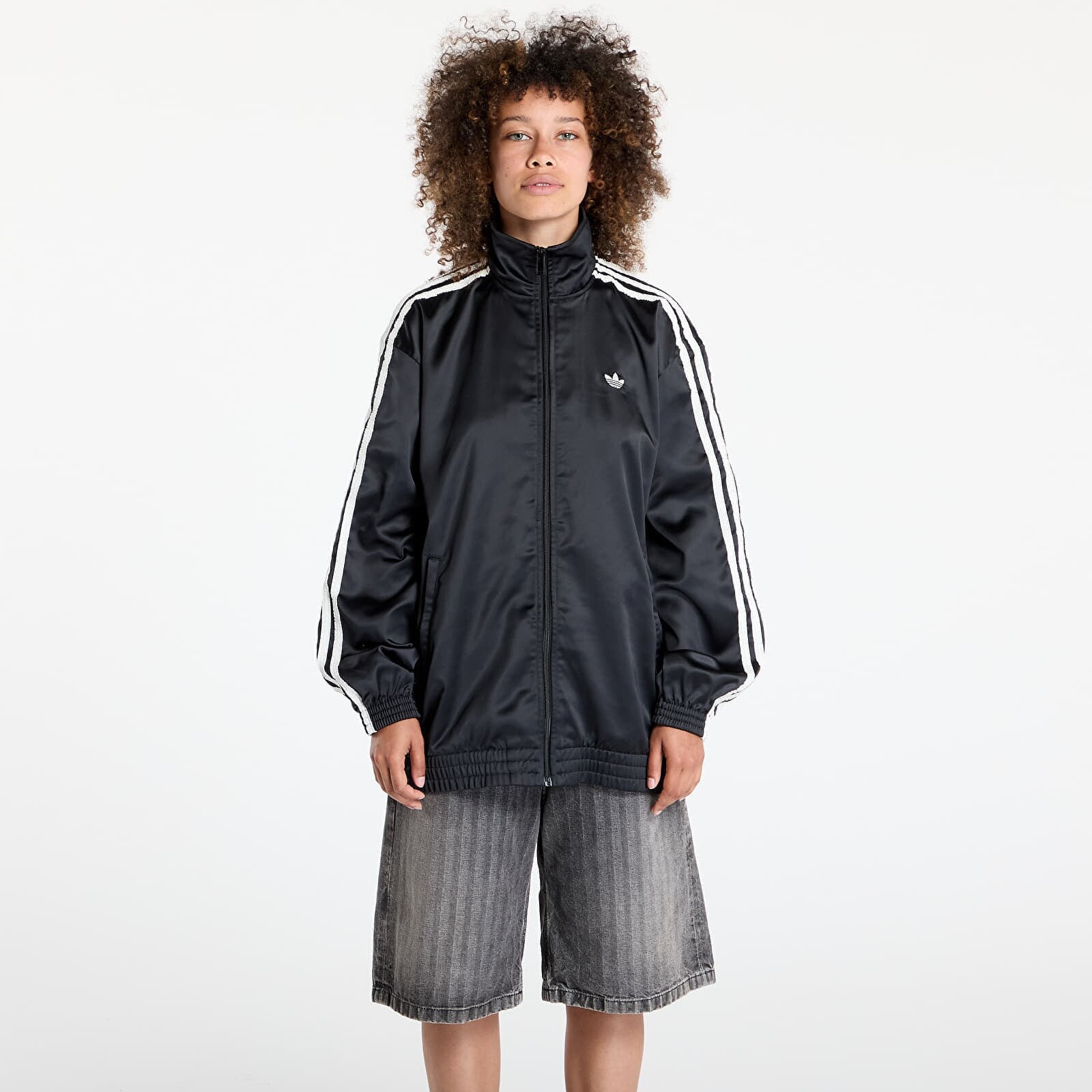 Jacket adidas Originals Satin Firebird Track Top Ruffle 3-Stripes Black S