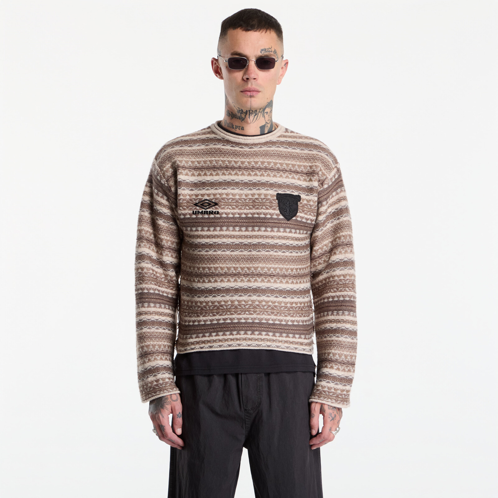Sweater Umbro Fair Isle Crest Crew Greige L