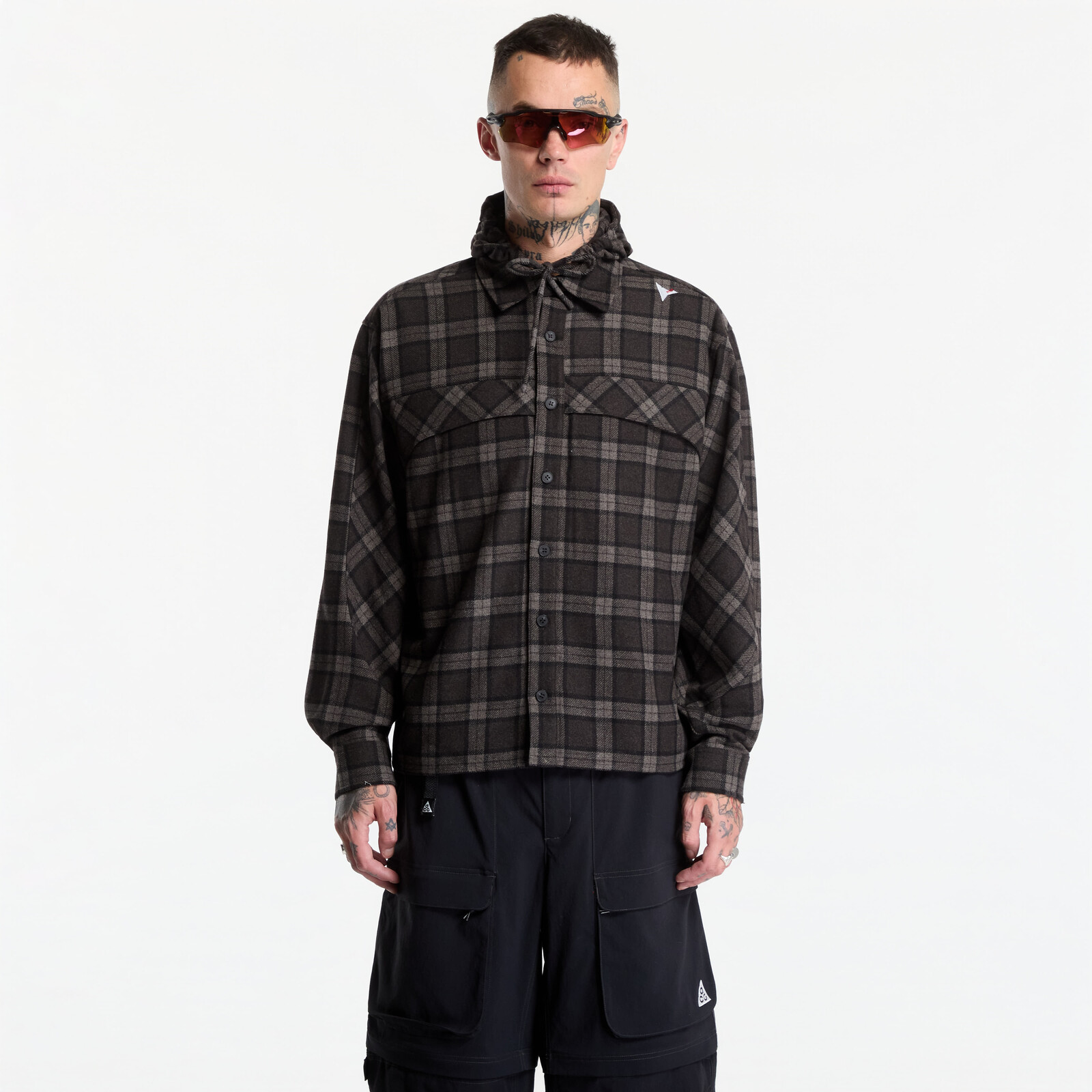 Shirt ROA Logger Wool Check Long Sleeve Shirt Anthracite M