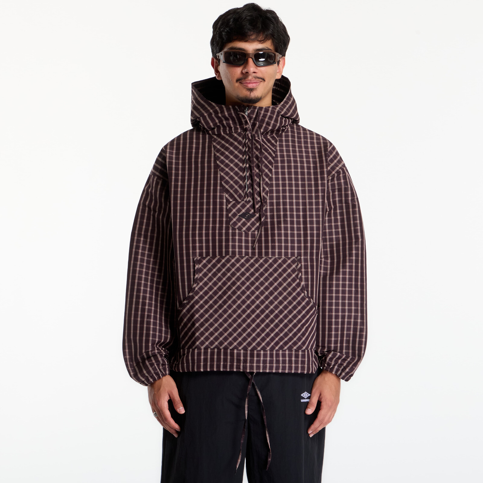 Jacket Umbro Check Masked Anorak Burgundy L